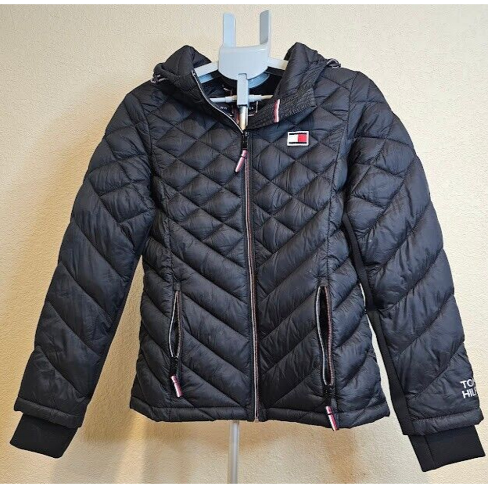 Tommy Hilfiger M Women's w/ Bag Packable Puffer Jacket Hooded Zip Pockets